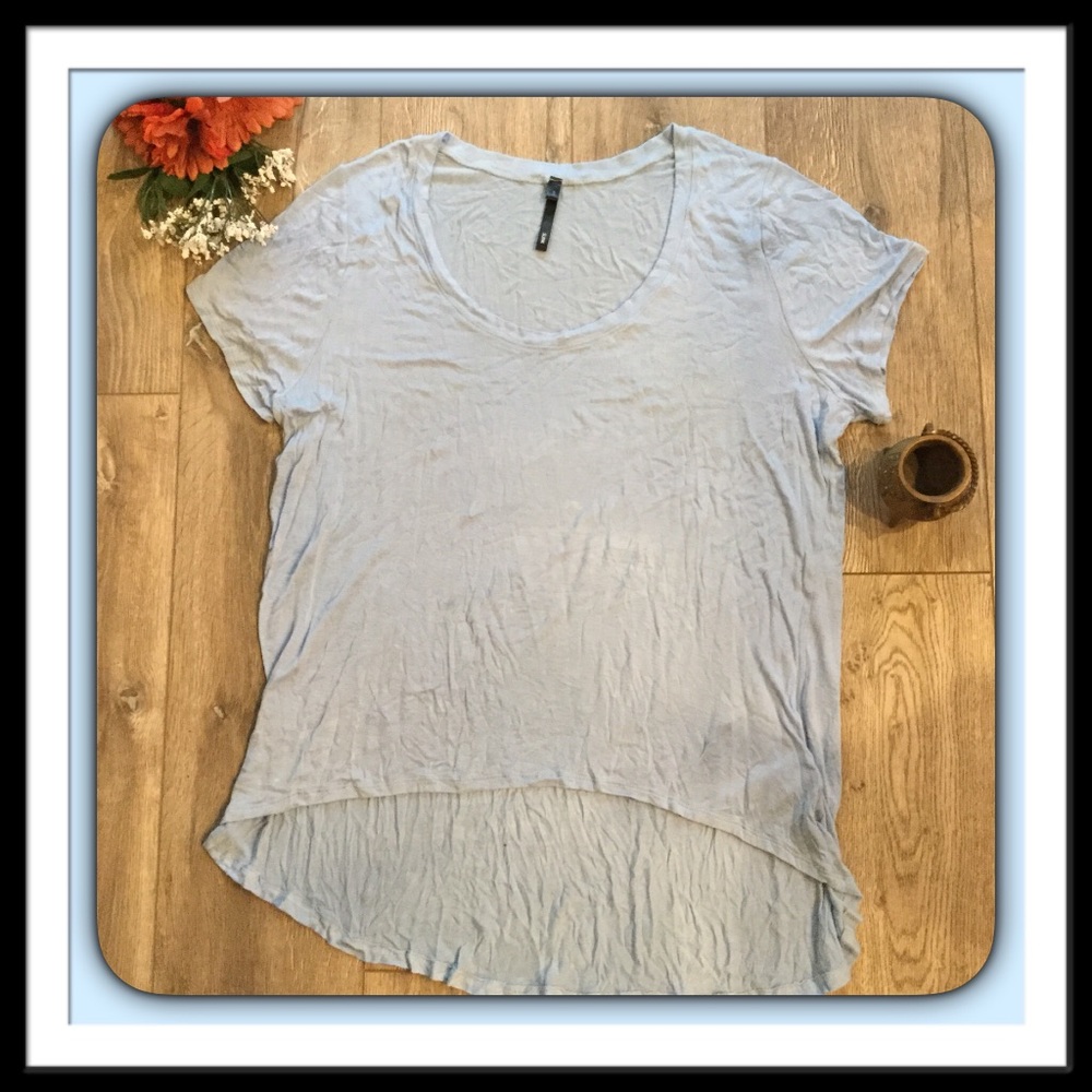 Slink Light Blue Hi-Lo Short Sleeved T-Shirt, 1X